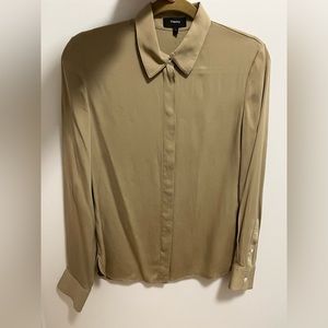 Theory button up silk shirt